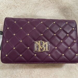 Badgley Mischka Purple Quilted Crossbody